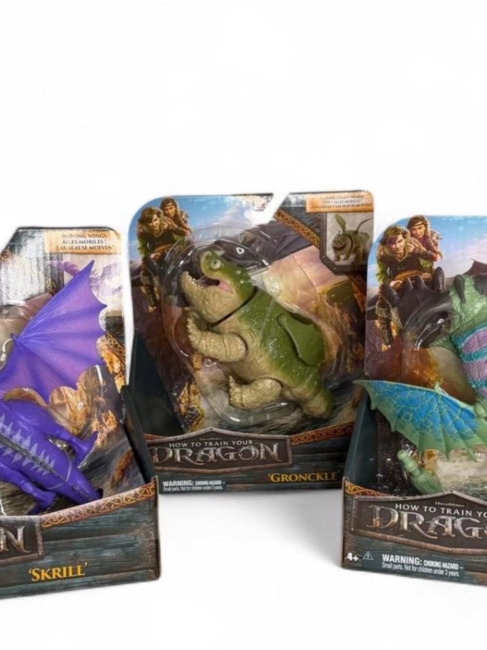 How to Train Your Dragon Gronckle, Skrill, and Rumblehorn Figure - Green 3-pack
